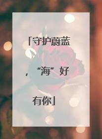 守护蔚蓝，“海”好有你
